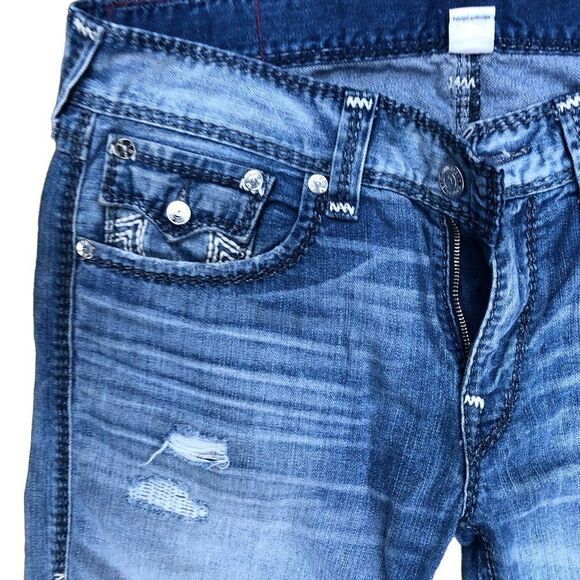 Vintage True Religion Jeans Size 33 STRAIGHT Indigo Mega T Blue - Picture 8 of 8